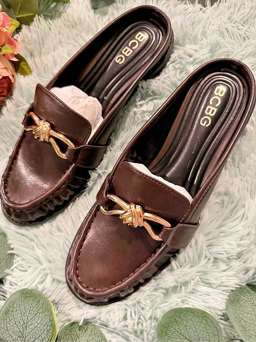 BCBG Kaara Brown Mules US 7.5 M NWT
